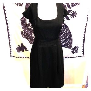 Black wool shift dress